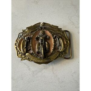 HARLEY davidson Live to Ride - Ride to Live 5"1987 Belt Buckle brass Bergamot